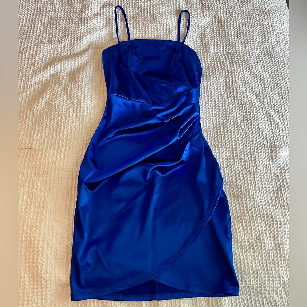 Windsor Royal Blue Satin Mini Dress